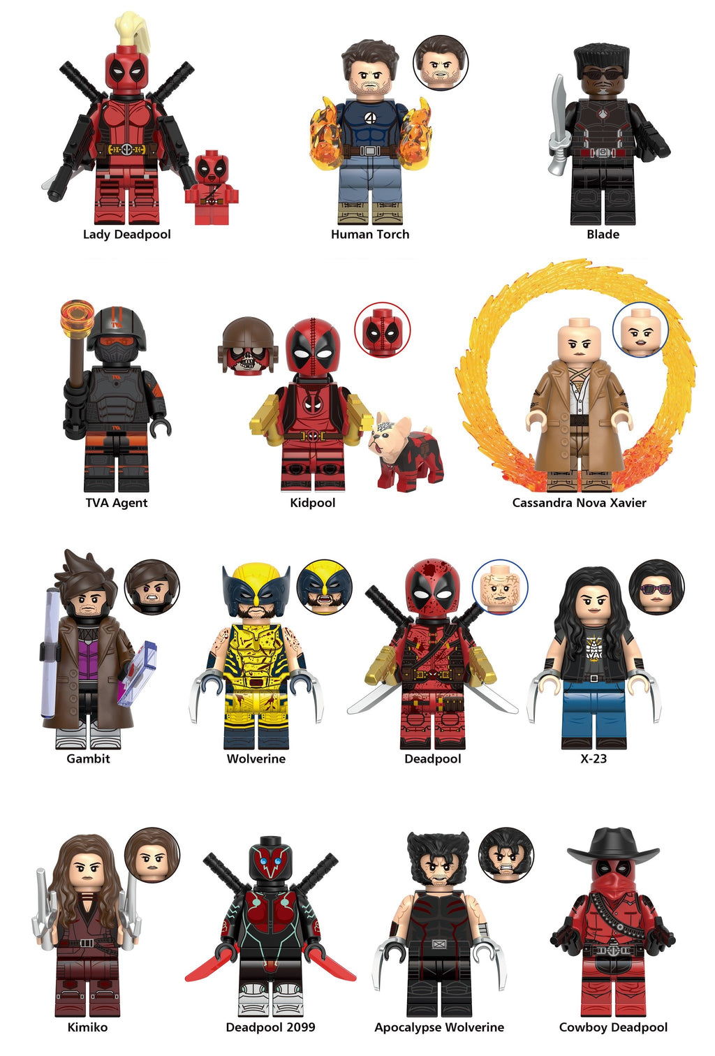 Deadpool  & Wolverine Movie Series Custom Minifigures Set XH 2