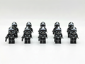 JMFCustoms Star Wars Phase 2 Shadow Clone Pilot Trooper minifigures in black and grey armor with blasters