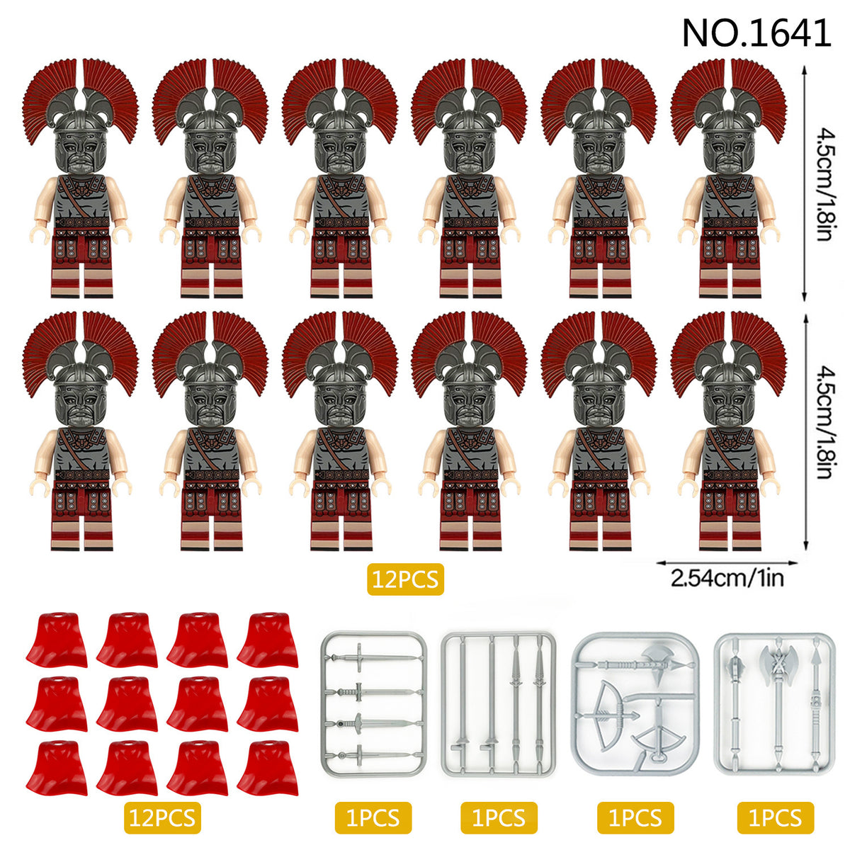 Medieval Roman Soldiers Army Custom 12 Minifigures Set 1641