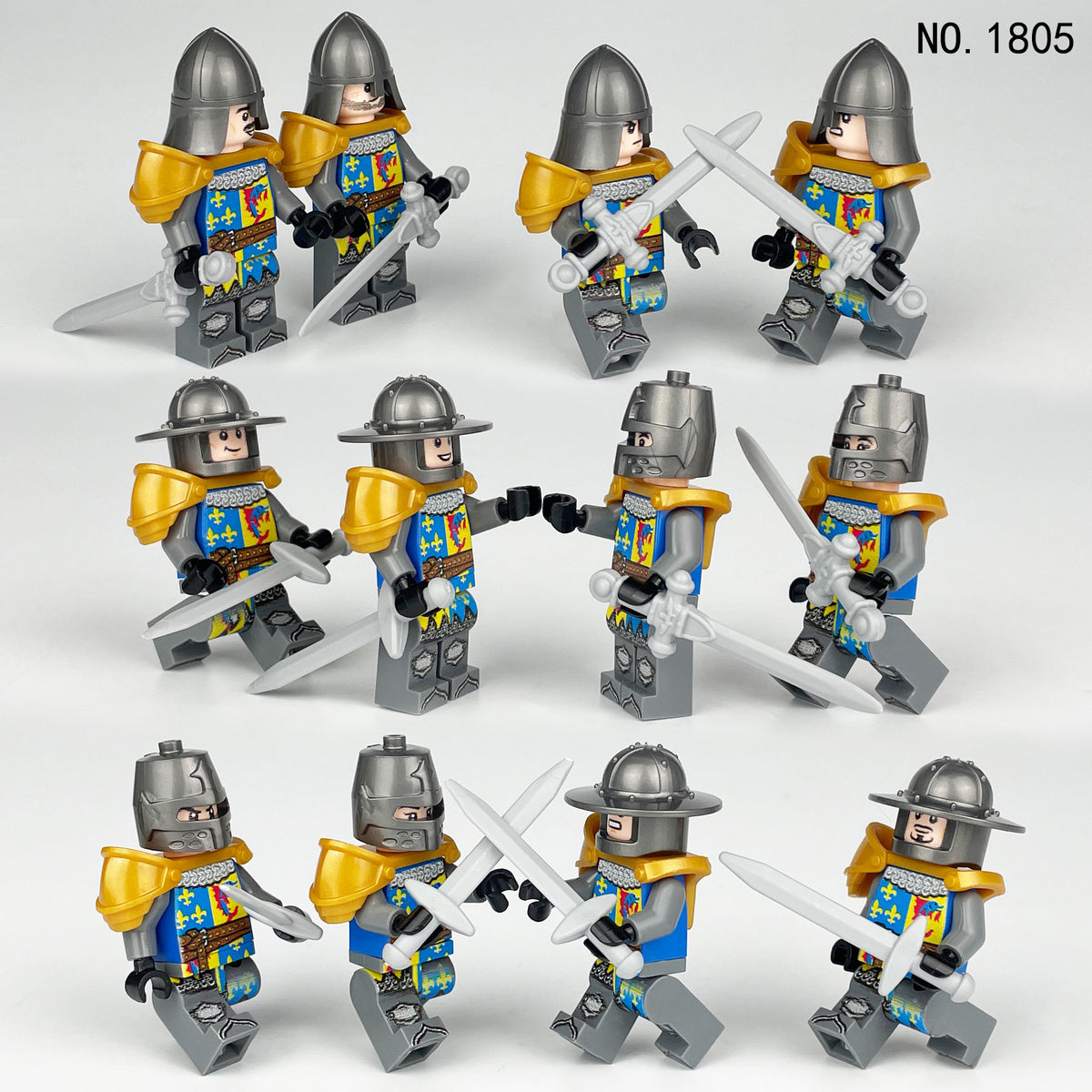 Medieval Knights and Soldiers Lot 12pcs - 1805