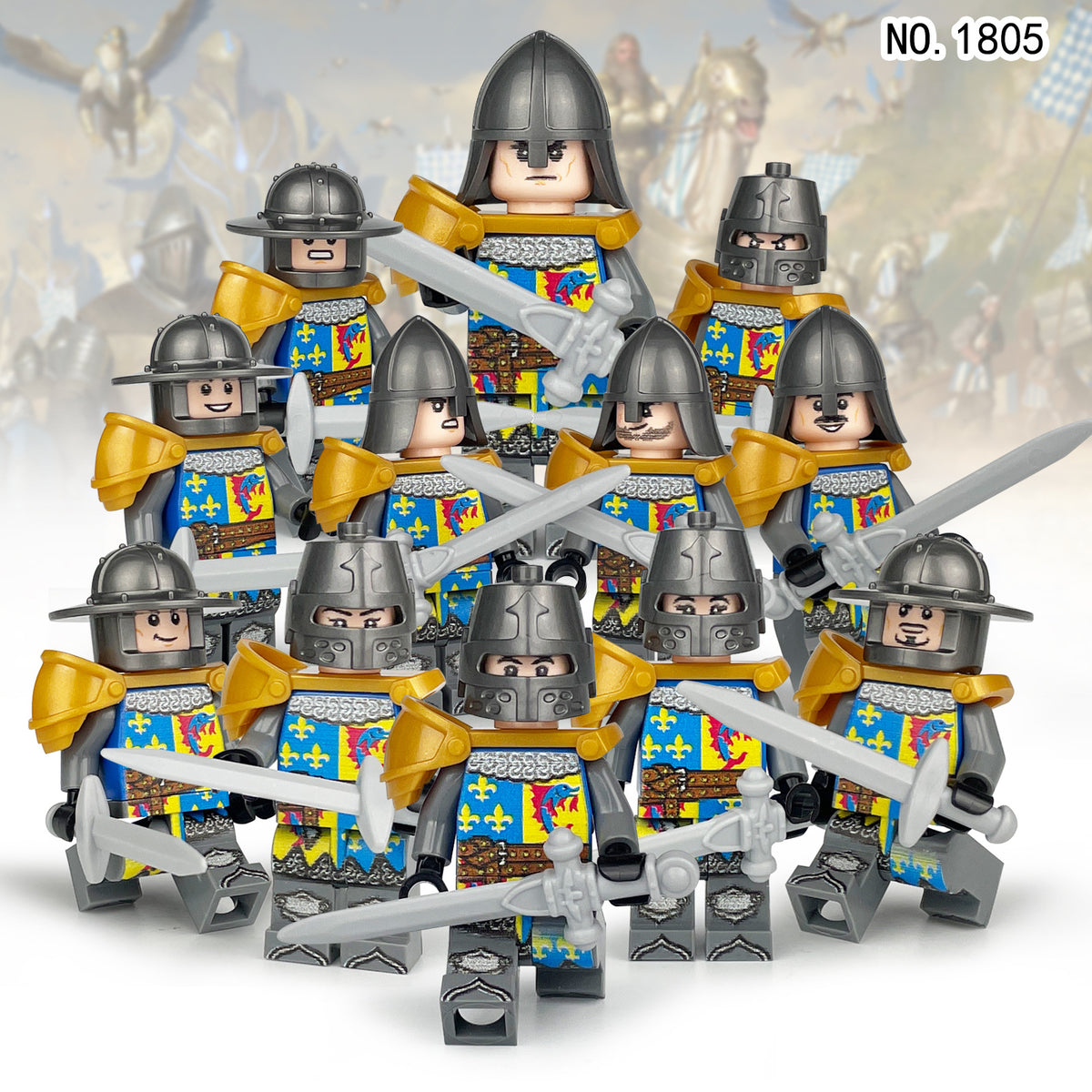 Medieval Knights and Soldiers Lot 12pcs - 1805