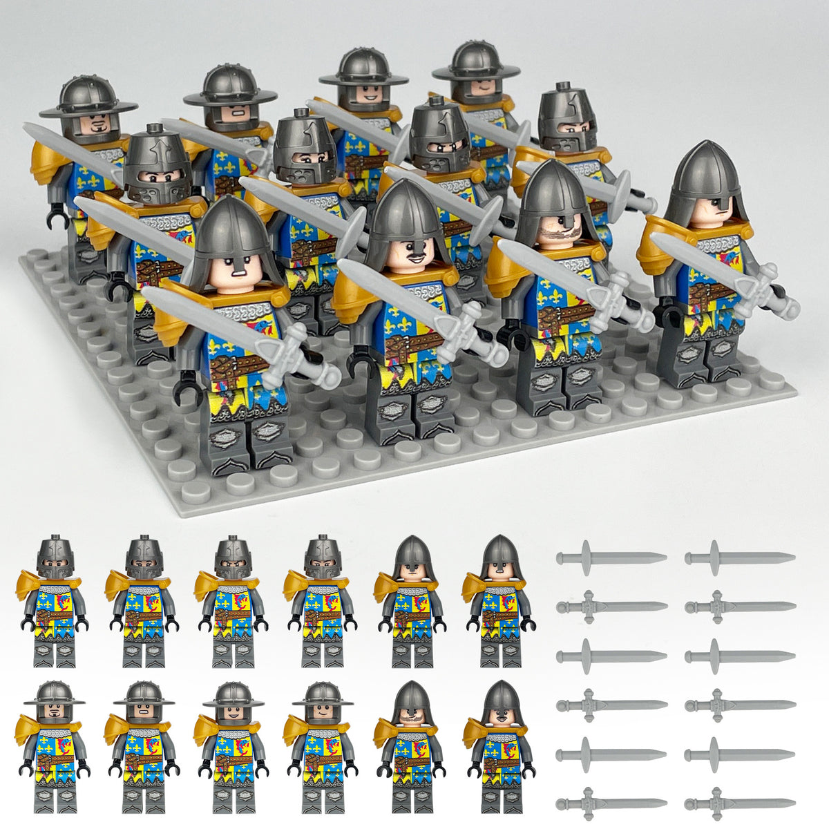 Medieval Knights and Soldiers Lot 12pcs - 1805