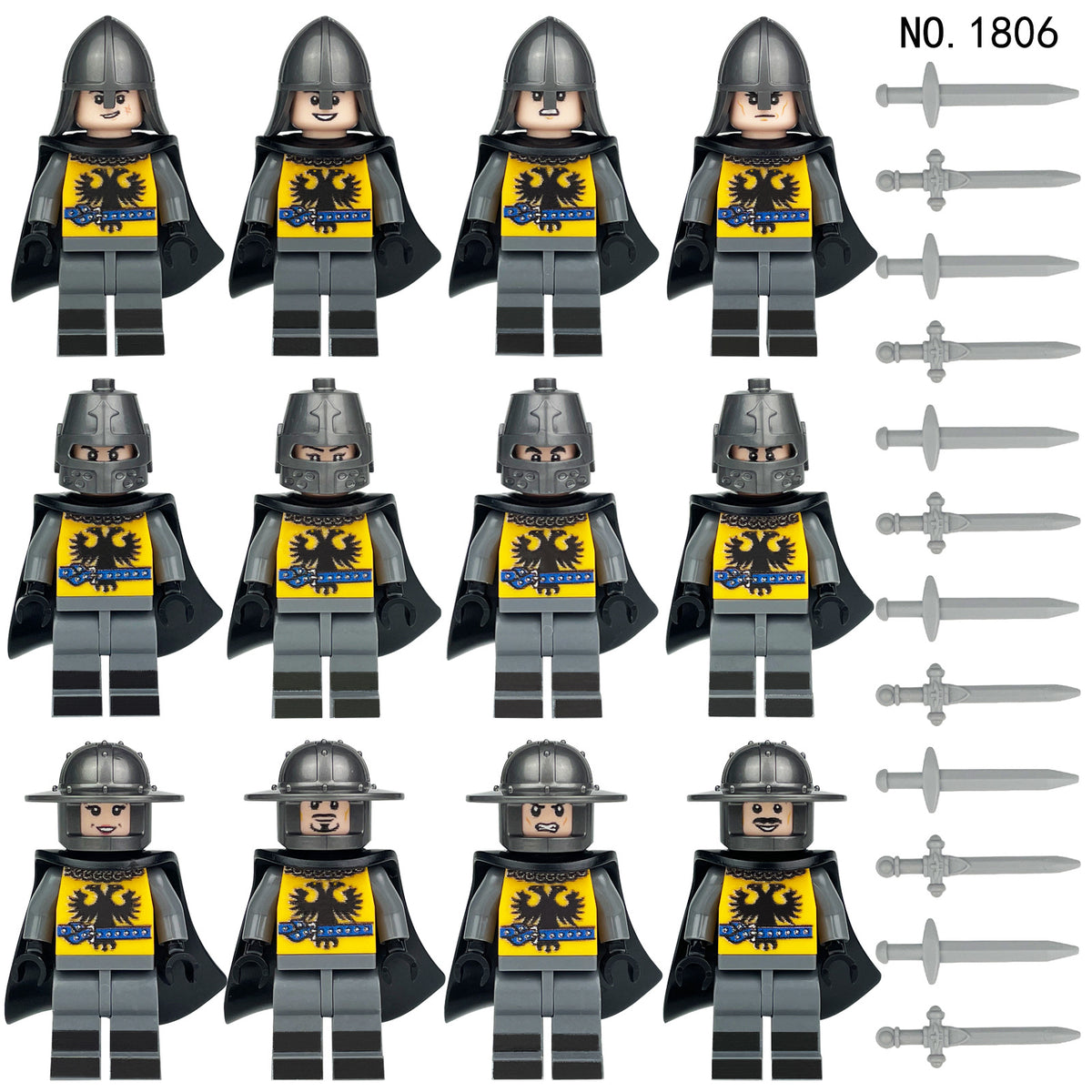 Medieval Knights and Soldiers Lot 12pcs - 1806