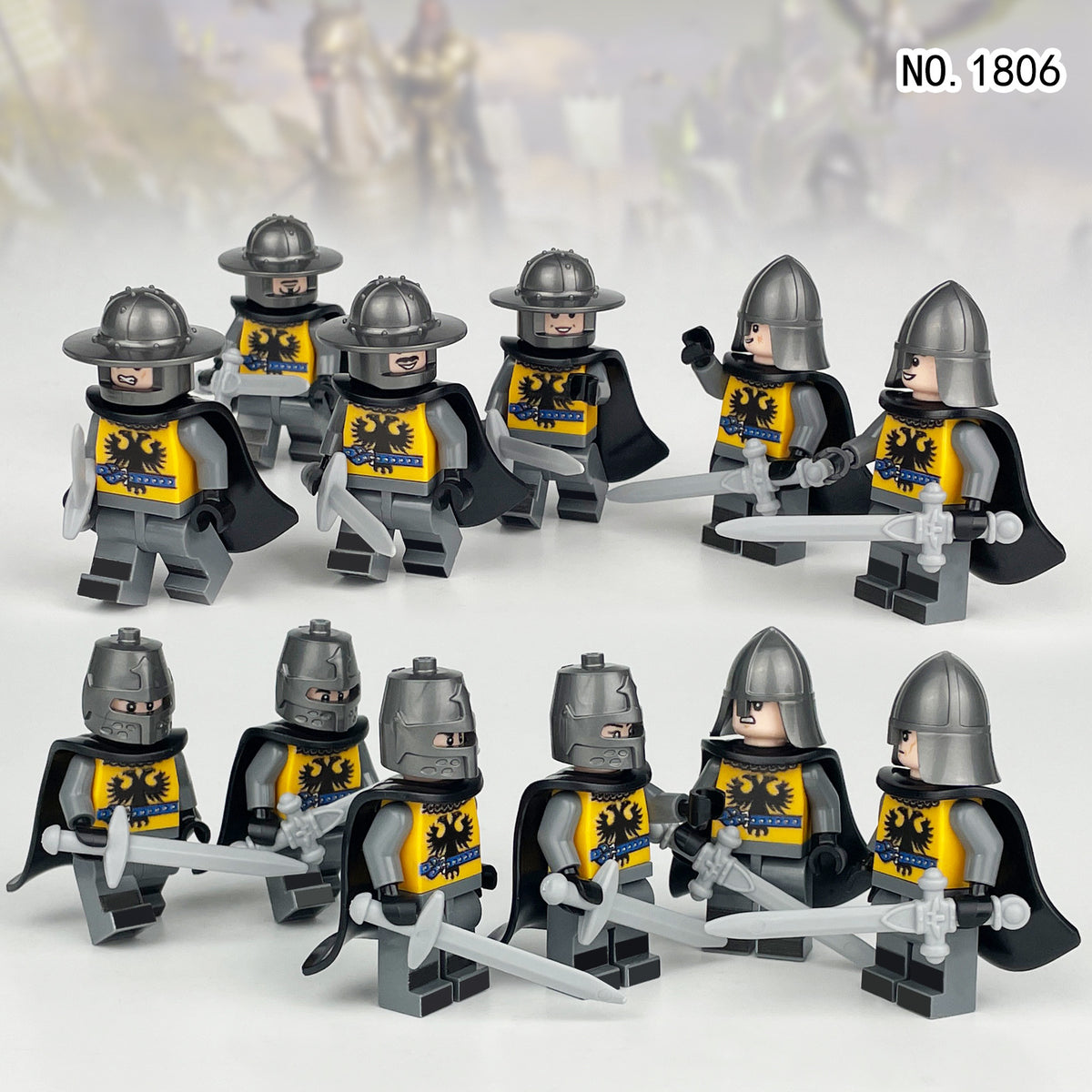 Medieval Knights and Soldiers Lot 12pcs - 1806