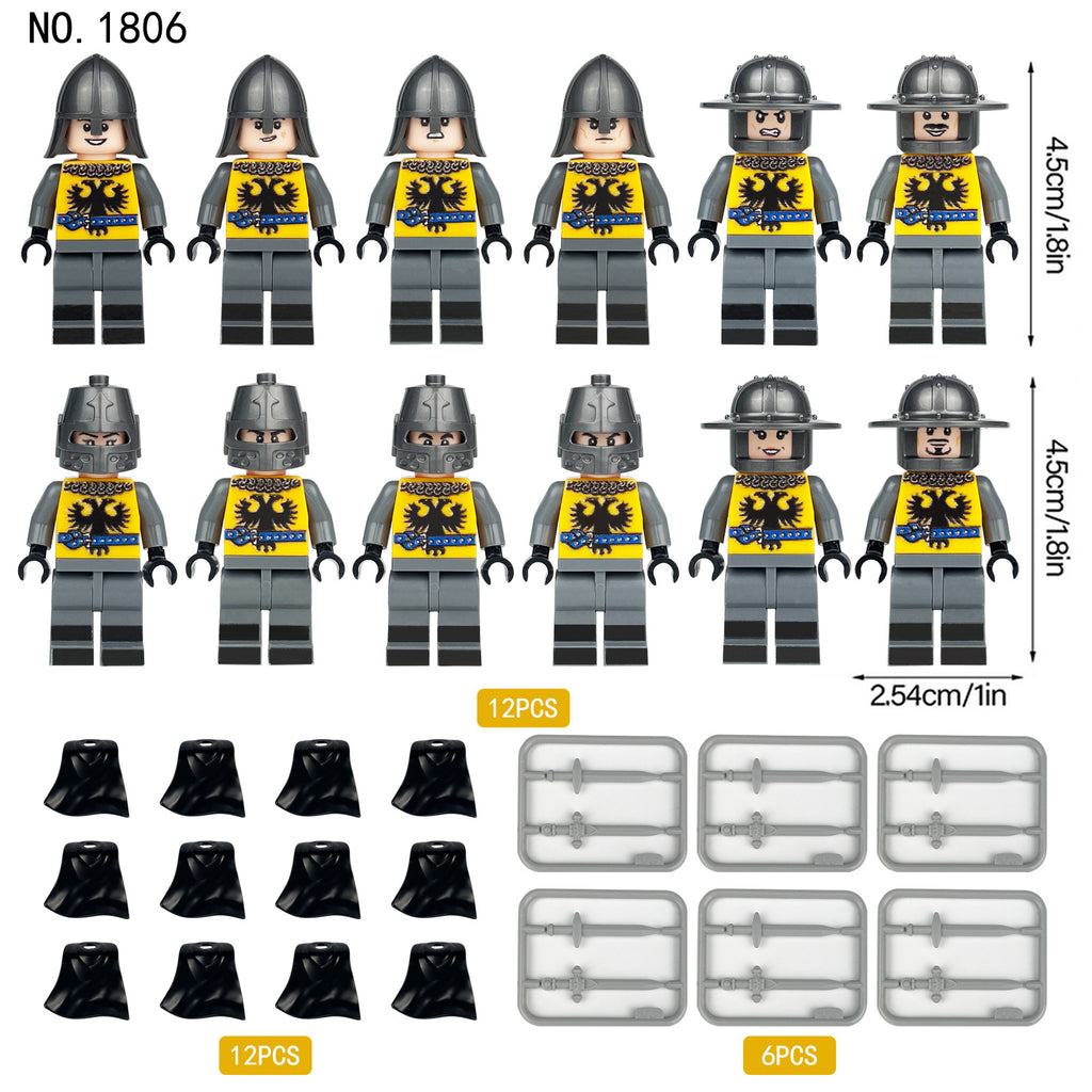 Medieval Knights and Soldiers Lot 12pcs - 1806