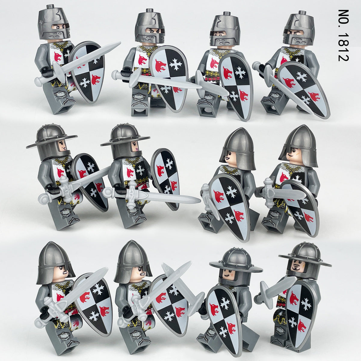 Medieval Knights and Soldiers Lot 12pcs - 1812