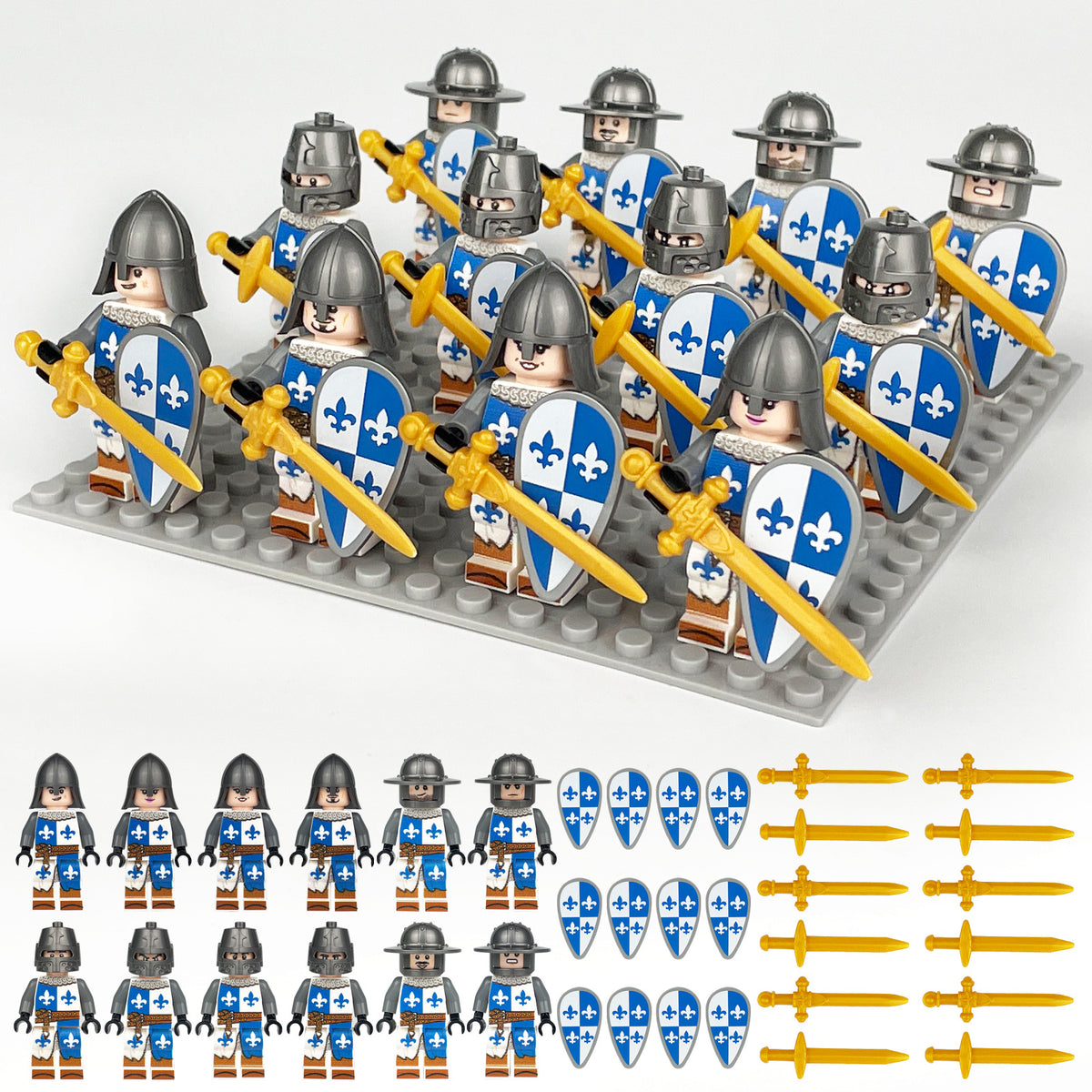 Medieval Knights and Soldiers Lot 12pcs - 1813