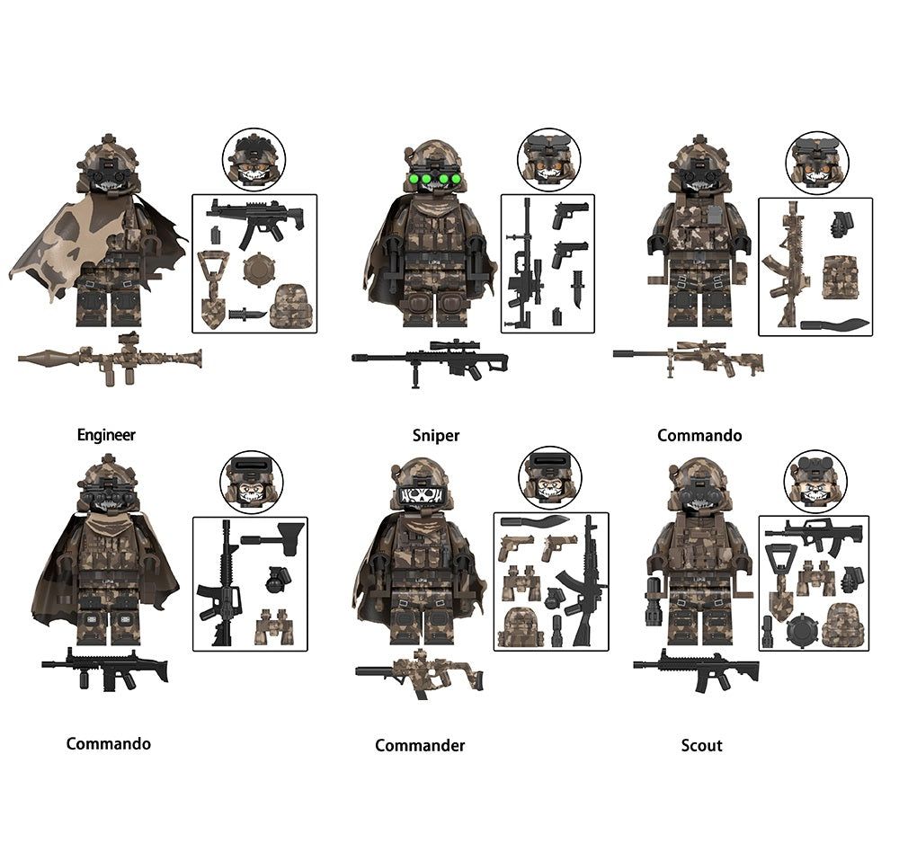 Special Forces Army Commandos Variations Custom Minifigures + Accessories 2
