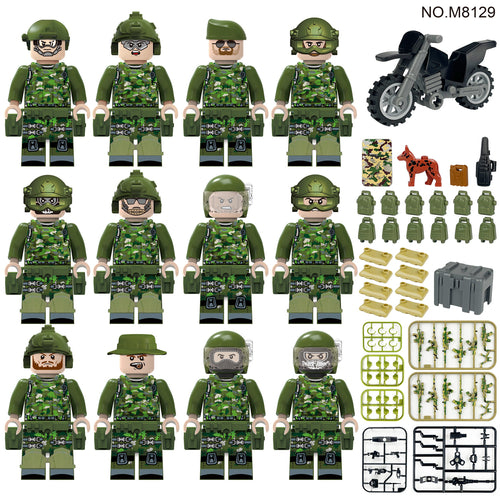 Army Jungle Special Forces 12 Custom Minifigures + Jeep - L43