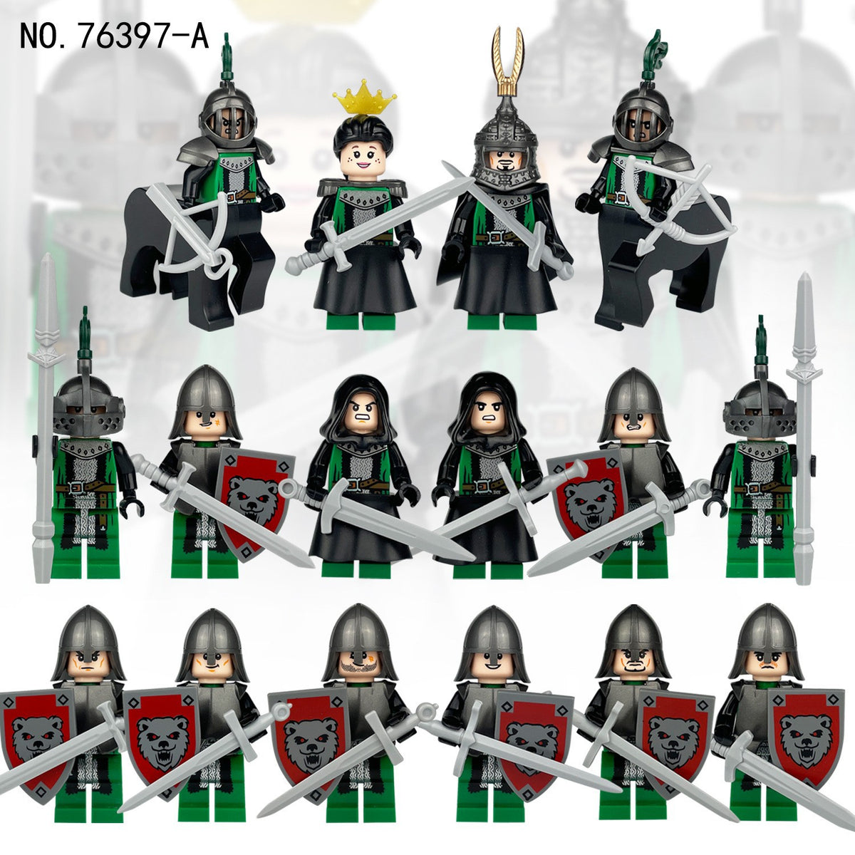 Medieval Knights and Soldiers Lot 16pcs - 76397-A