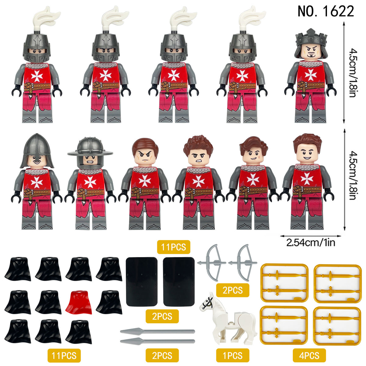 Medieval Knights and Soldiers Lot 12pcs - 1622