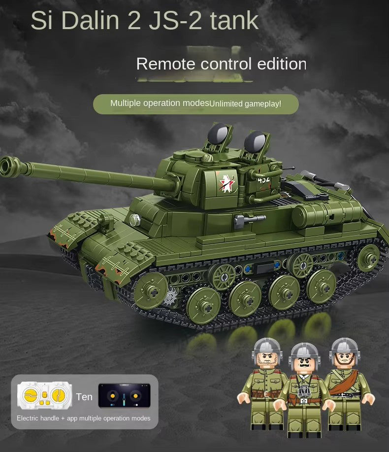 STALIN II JS-2 Heavy Tank Military Army Building Block Set RC 928pcs