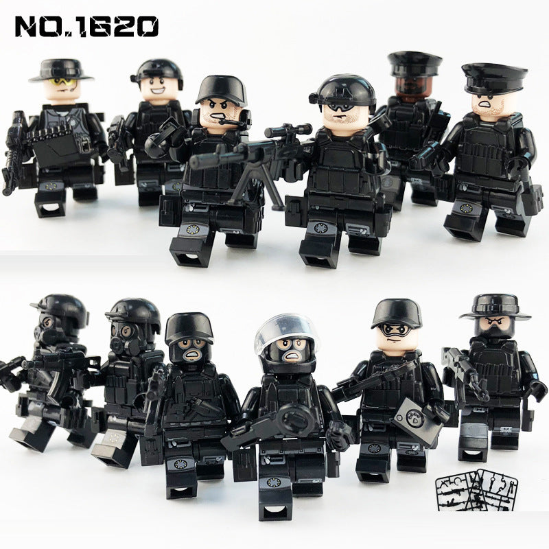 SWAT Team Special Forces 12 Custom Minifigures + Container Box Display - H1