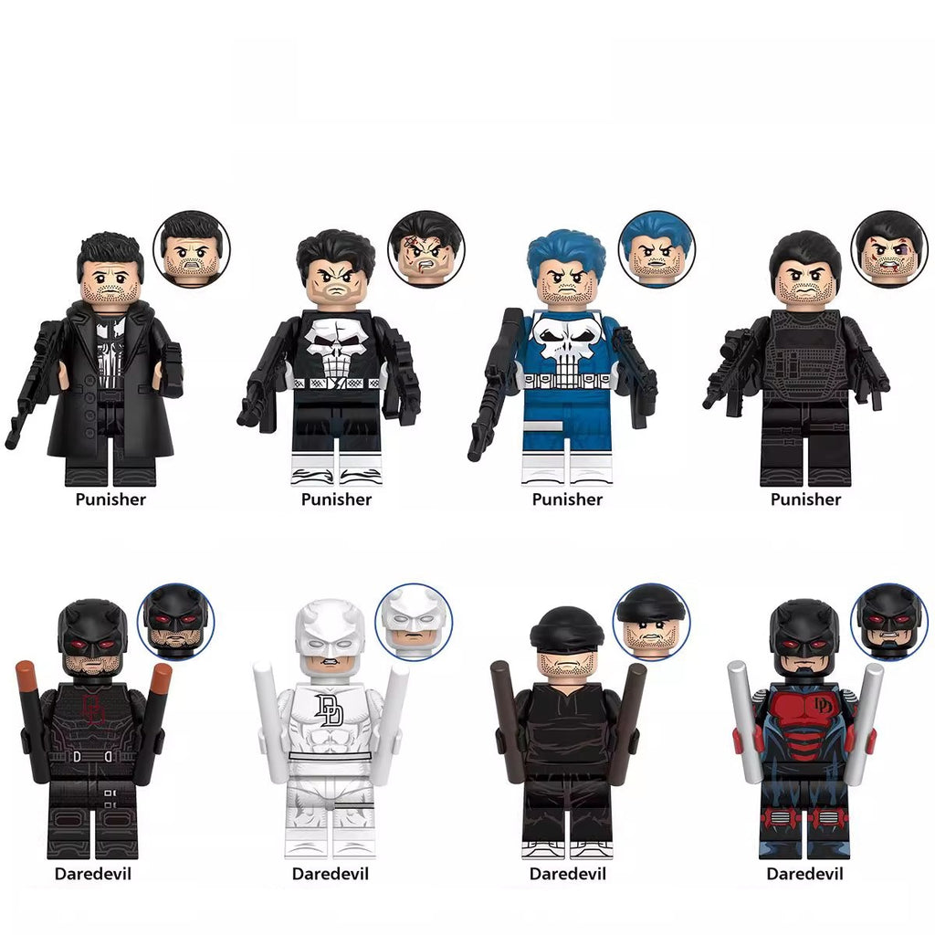 Marvel Super Heroes Dare Devil & Punisher Custom Minifigures