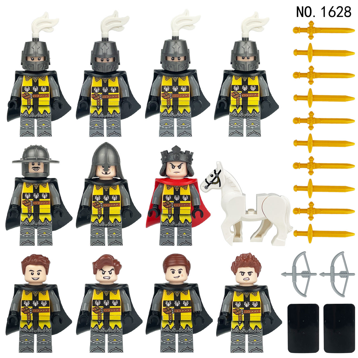 Medieval Knights and Soldiers Lot 12pcs - 1628