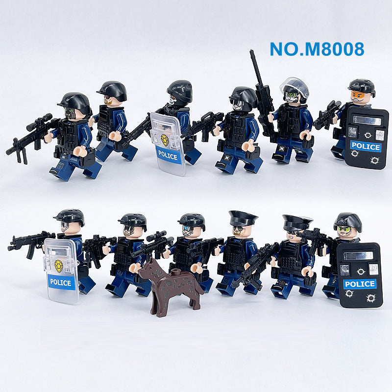 Police Team Special Forces 12 Custom Minifigures + Container Box Display - H11