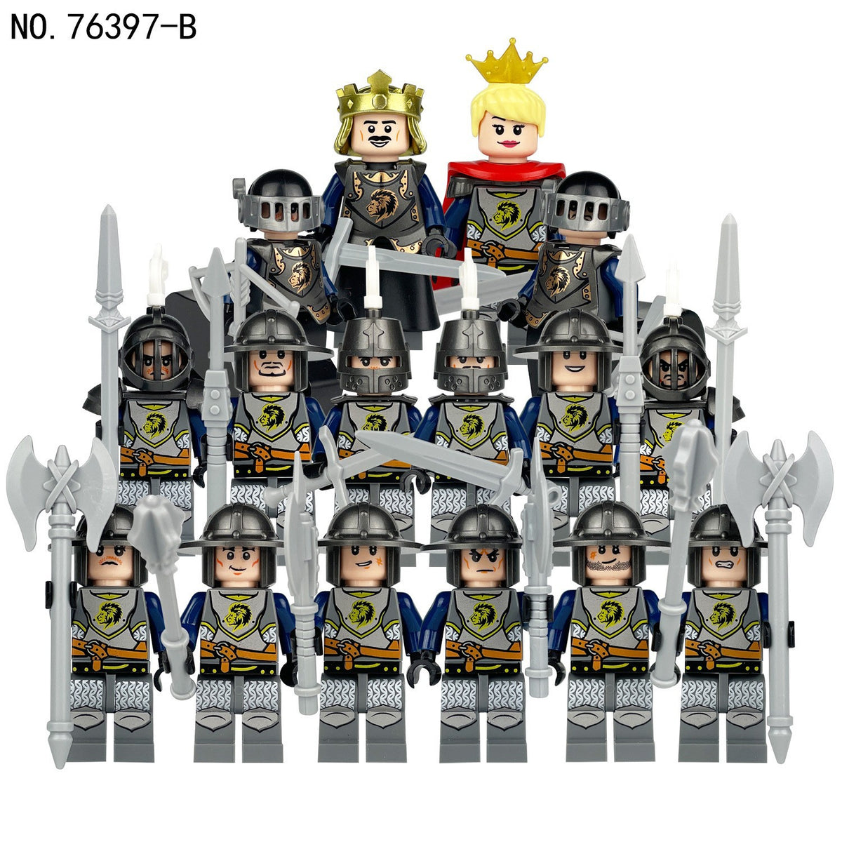 Medieval Knights and Soldiers Lot 16pcs - 76397-B
