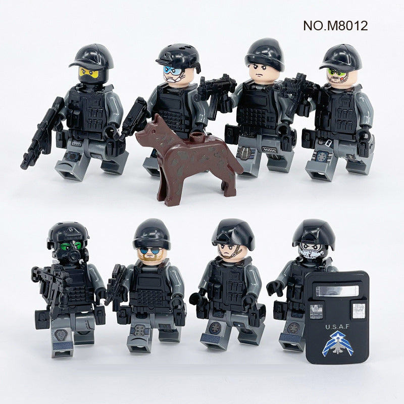 USAF Team Special Forces 8 Custom Minifigures + Container Box Display - H9
