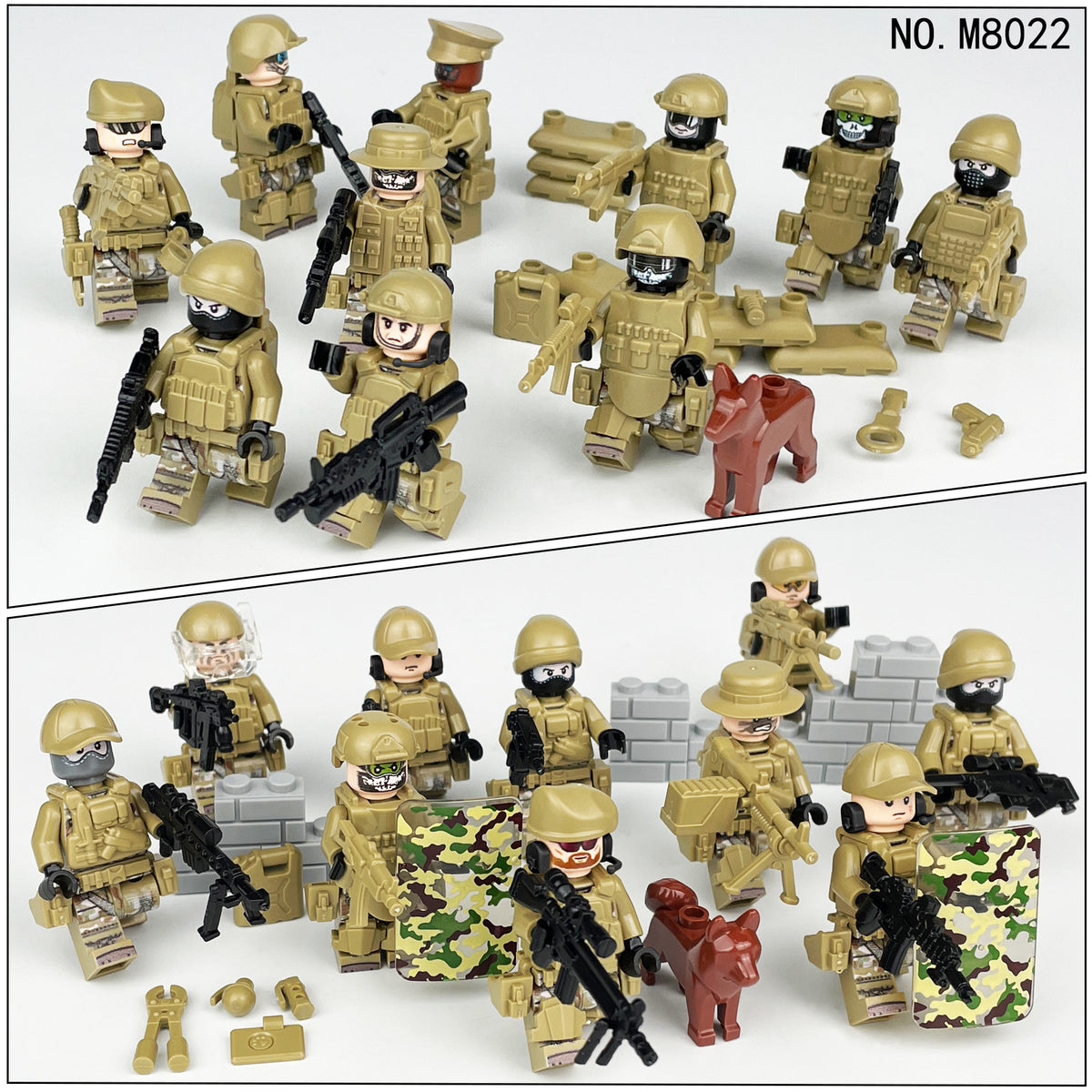 Army Special Forces 20 Custom Minifigures + Container Box Display - H23
