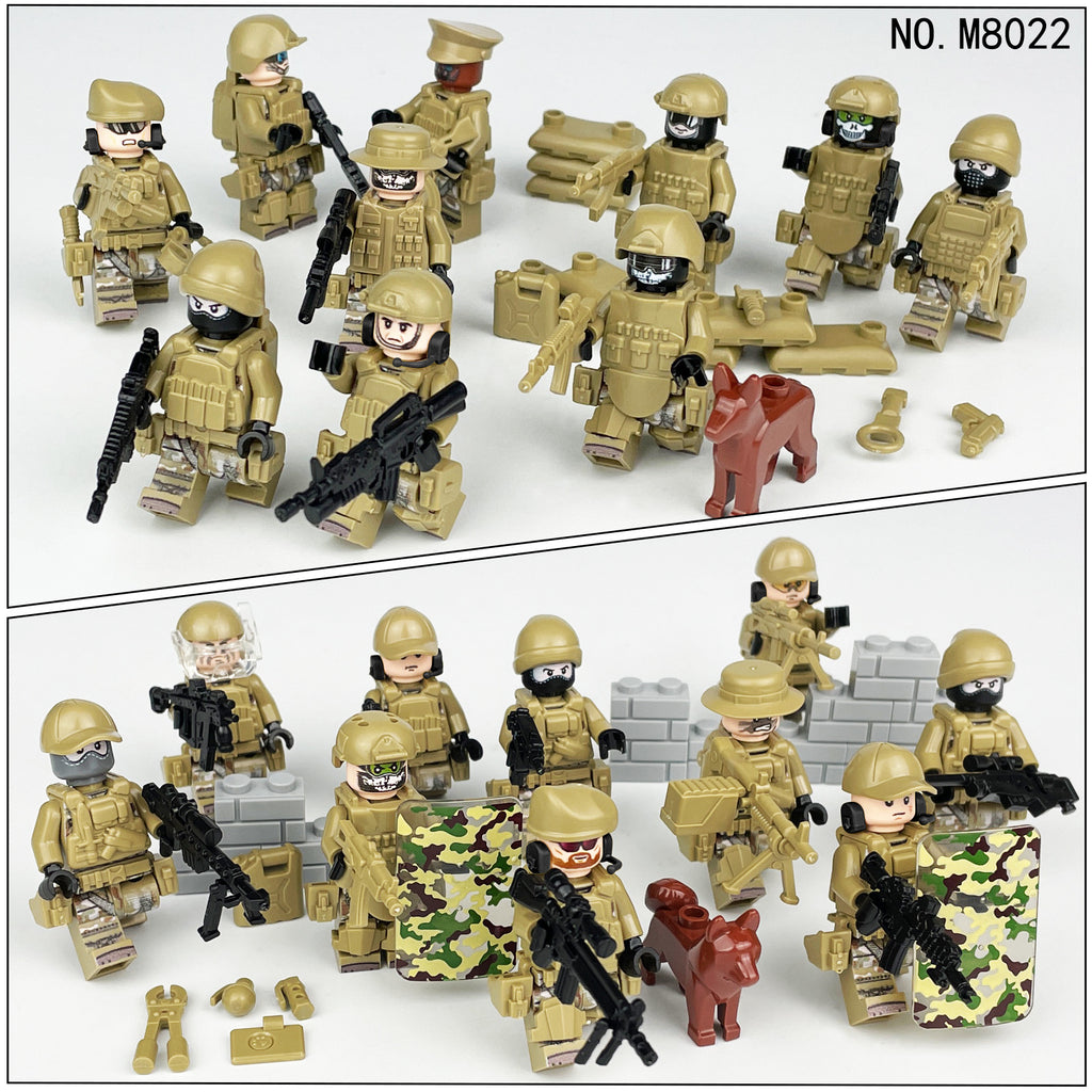 Army Special Forces 20 Custom Minifigures + Jeep - L41