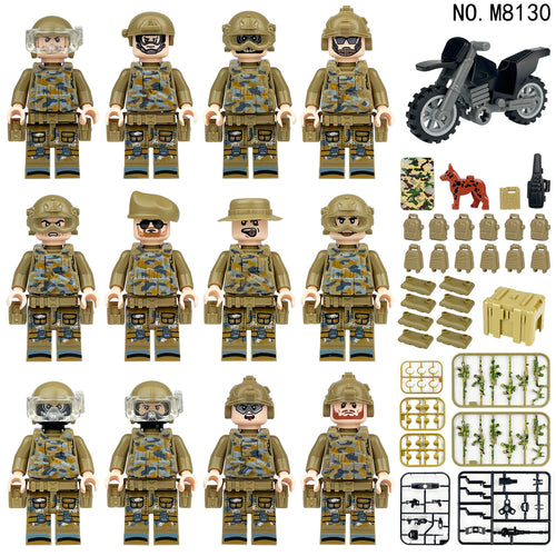 Army Special Forces 12 Custom Minifigures + Humvee - L53