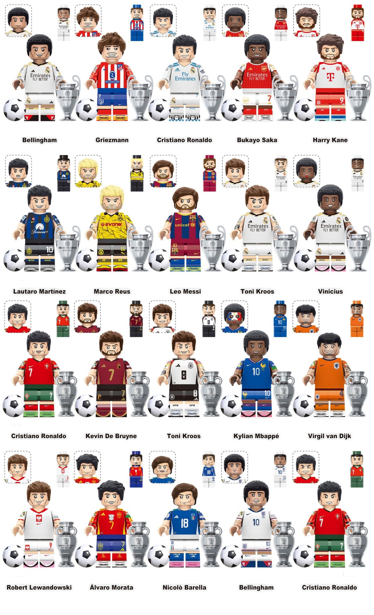 Soccer Football FIFA World Cup Custom Minifigures