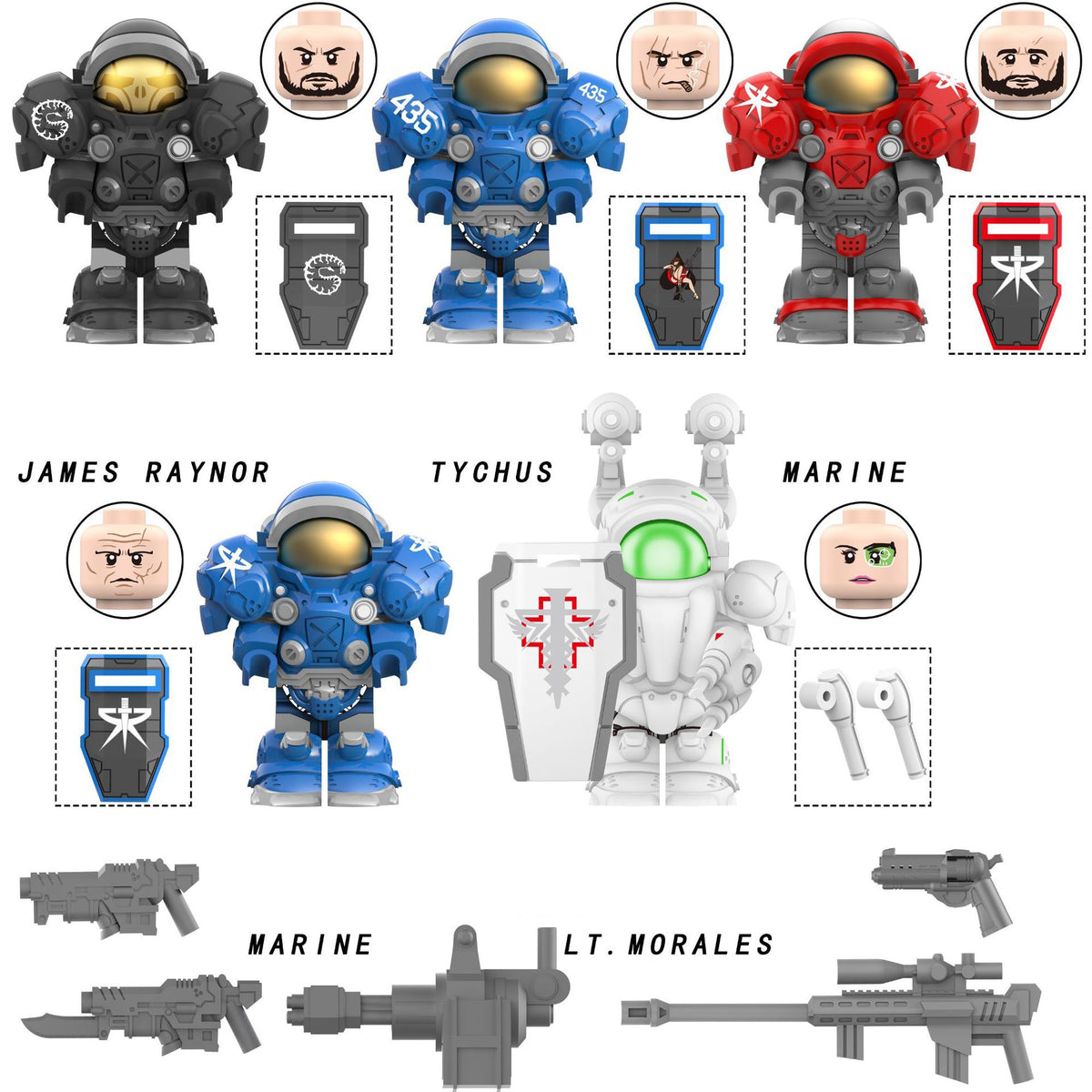 Starcraft Game Marines Custom Minifigures