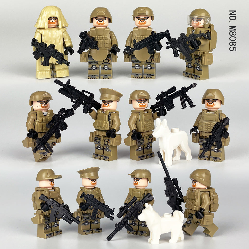 Army Special Forces 12 Custom Minifigures + Container Box Display - H25