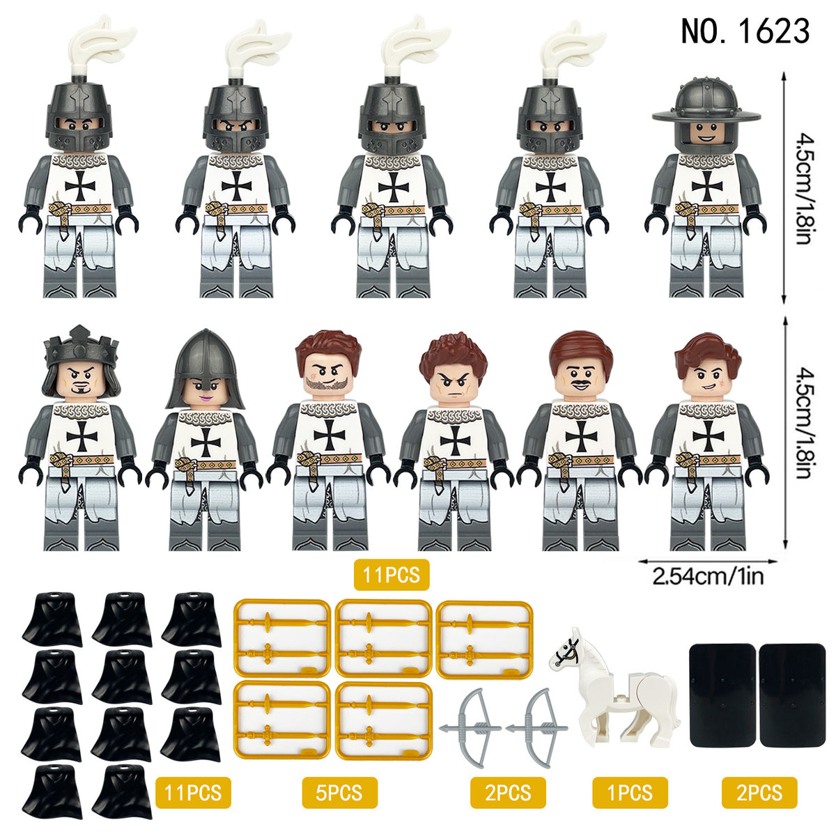 Medieval Knights and Soldiers Lot 12pcs - 1623