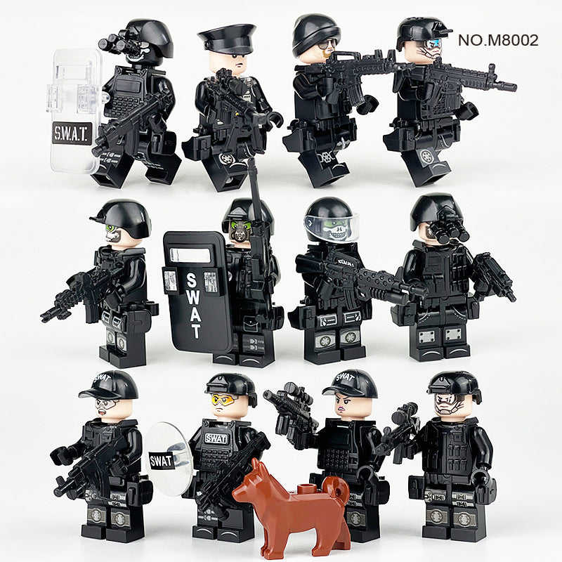SWAT Team Special Forces 12 Custom Minifigures + Jeep - L42