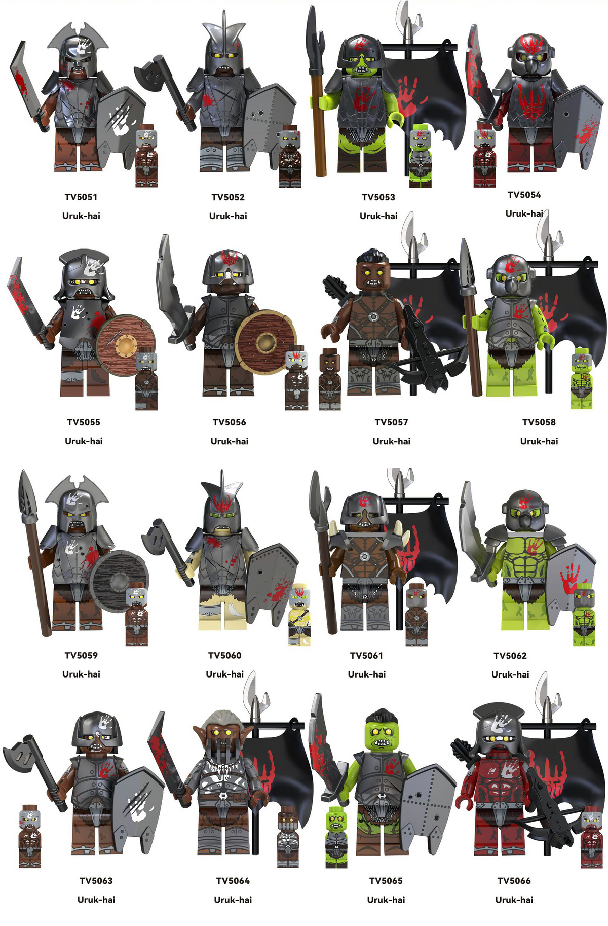 LOTR TV Series Custom Minifigures Uruk-Hai Orcs Single Sale