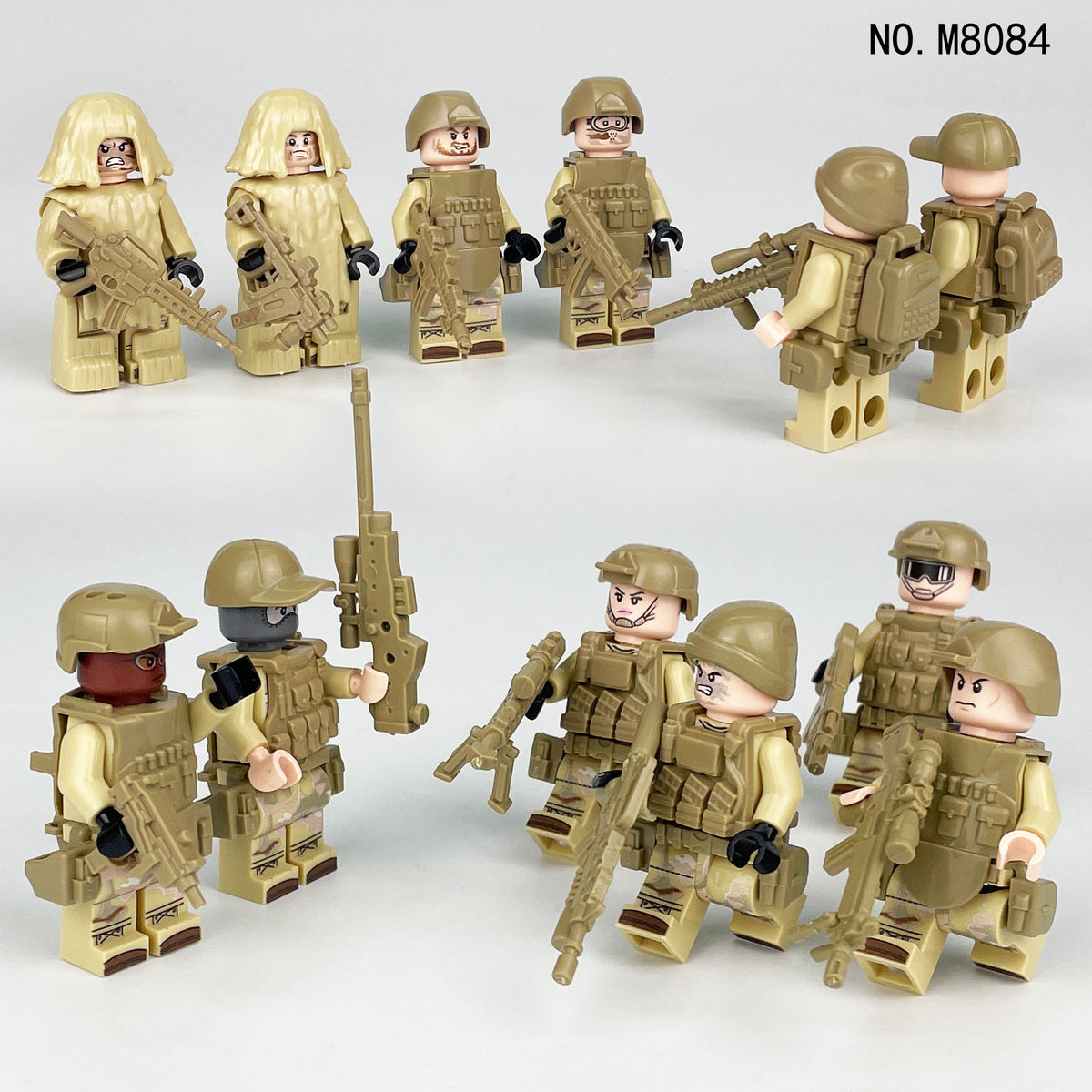Army Special Forces 12 Custom Minifiguress - M8084