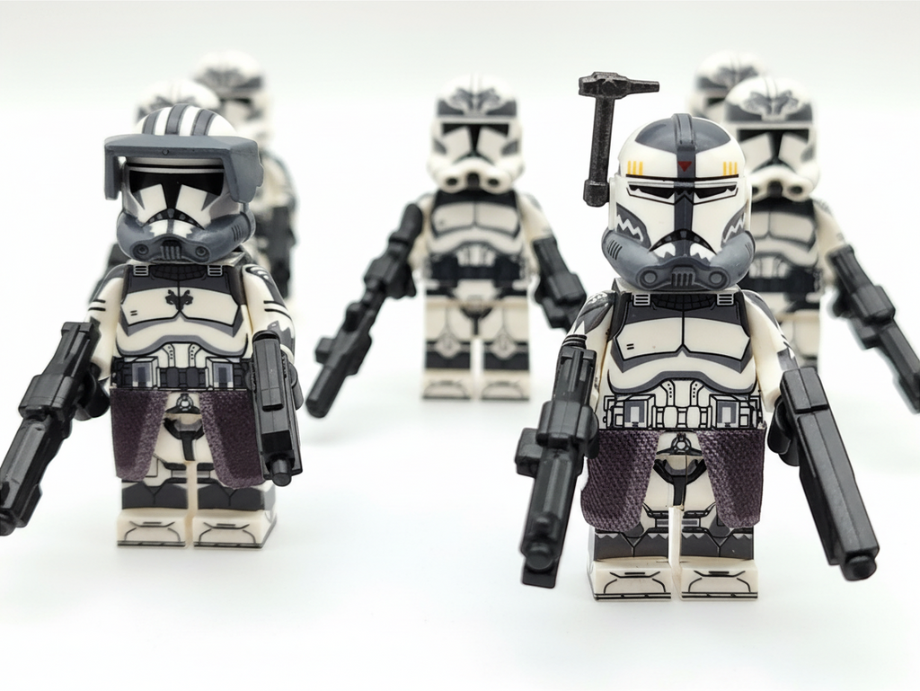 Star Wars 104th Phase 2 Wolfpack Commander Wolffe Clone Troopers 14pcs Minifigures Set