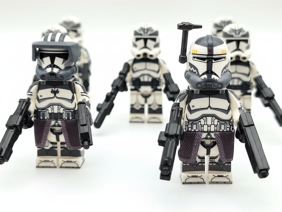 Star Wars 104th Phase 2 Wolfpack Commander Wolffe Clone Troopers 14pcs Minifigures Set