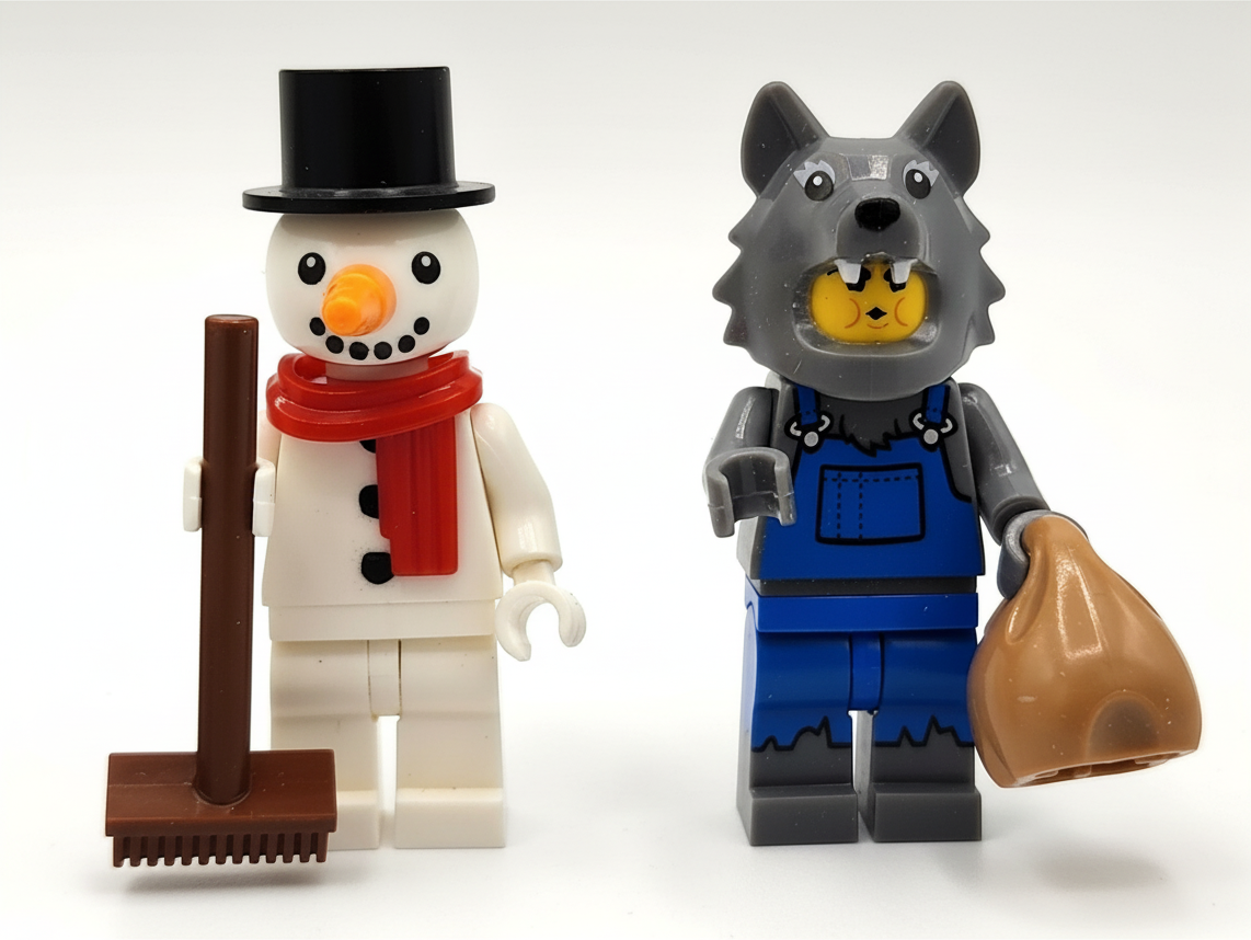 Custom Seasonal Characters Turkey Dragon Snowman Assortment Minifigures 6pcs