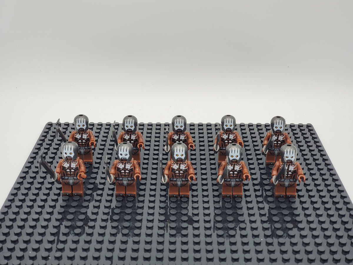 LOTR Orc Berserkers Infantry Army 10 Minifigures Set