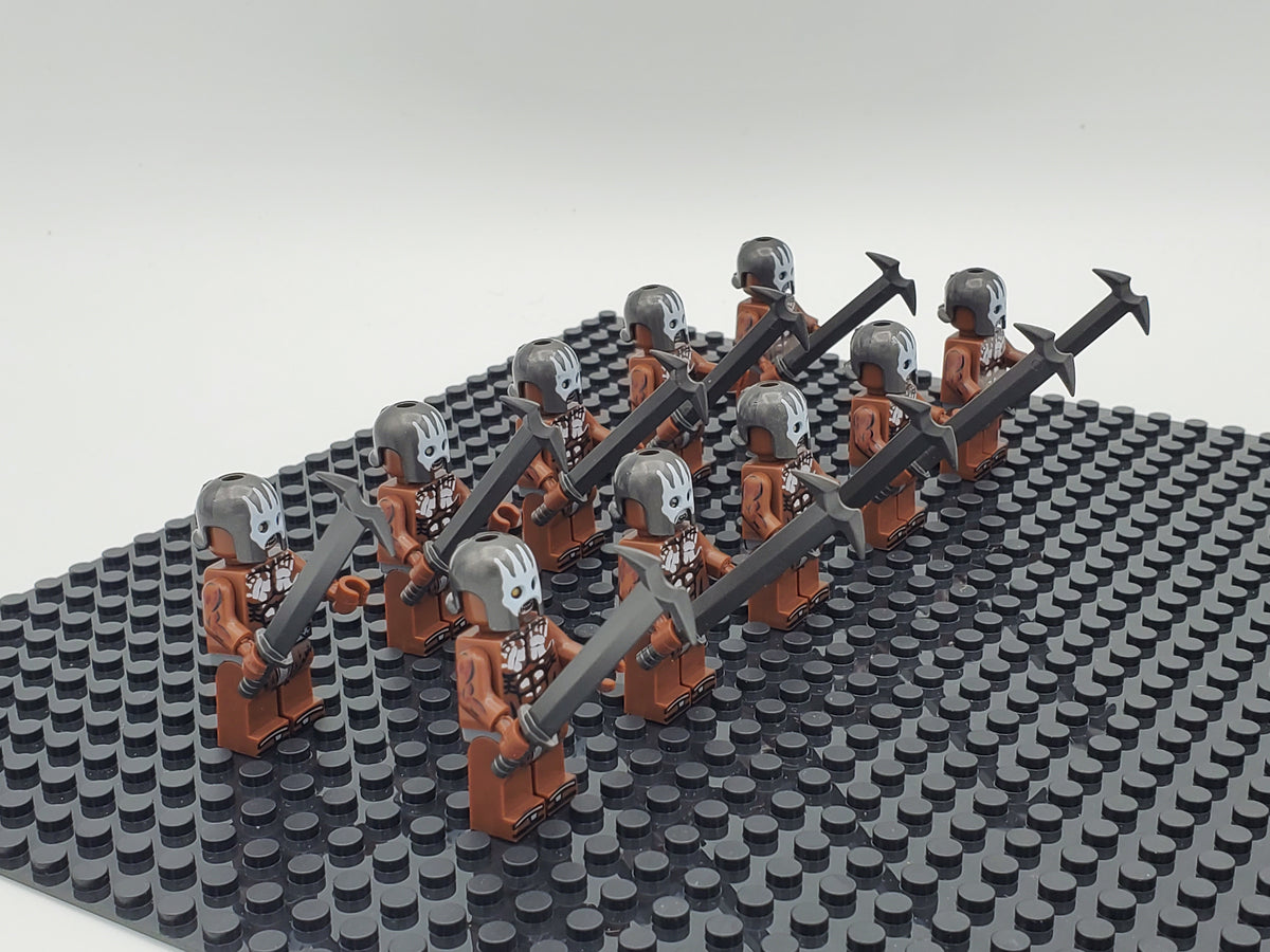 LOTR Orc Berserkers Infantry Army 10 Minifigures Set