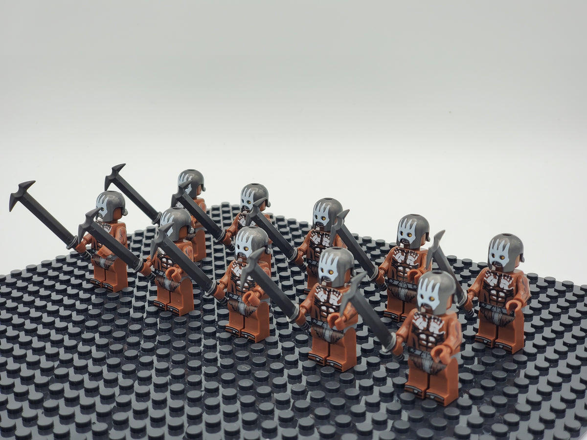 LOTR Orc Berserkers Infantry Army 10 Minifigures Set