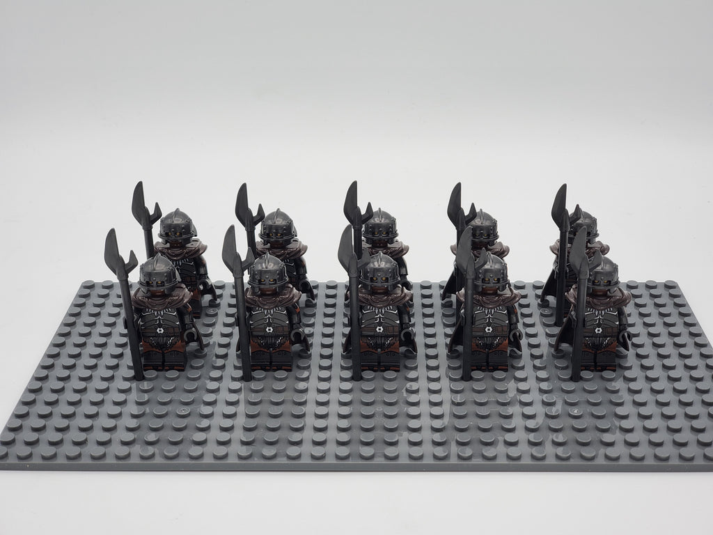 LOTR Orc Halberds Infantry Army 10 Minifigures Set