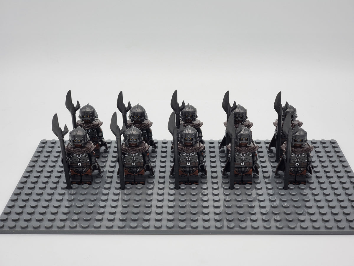 LOTR Orc Halberds Infantry Army 10 Minifigures Set