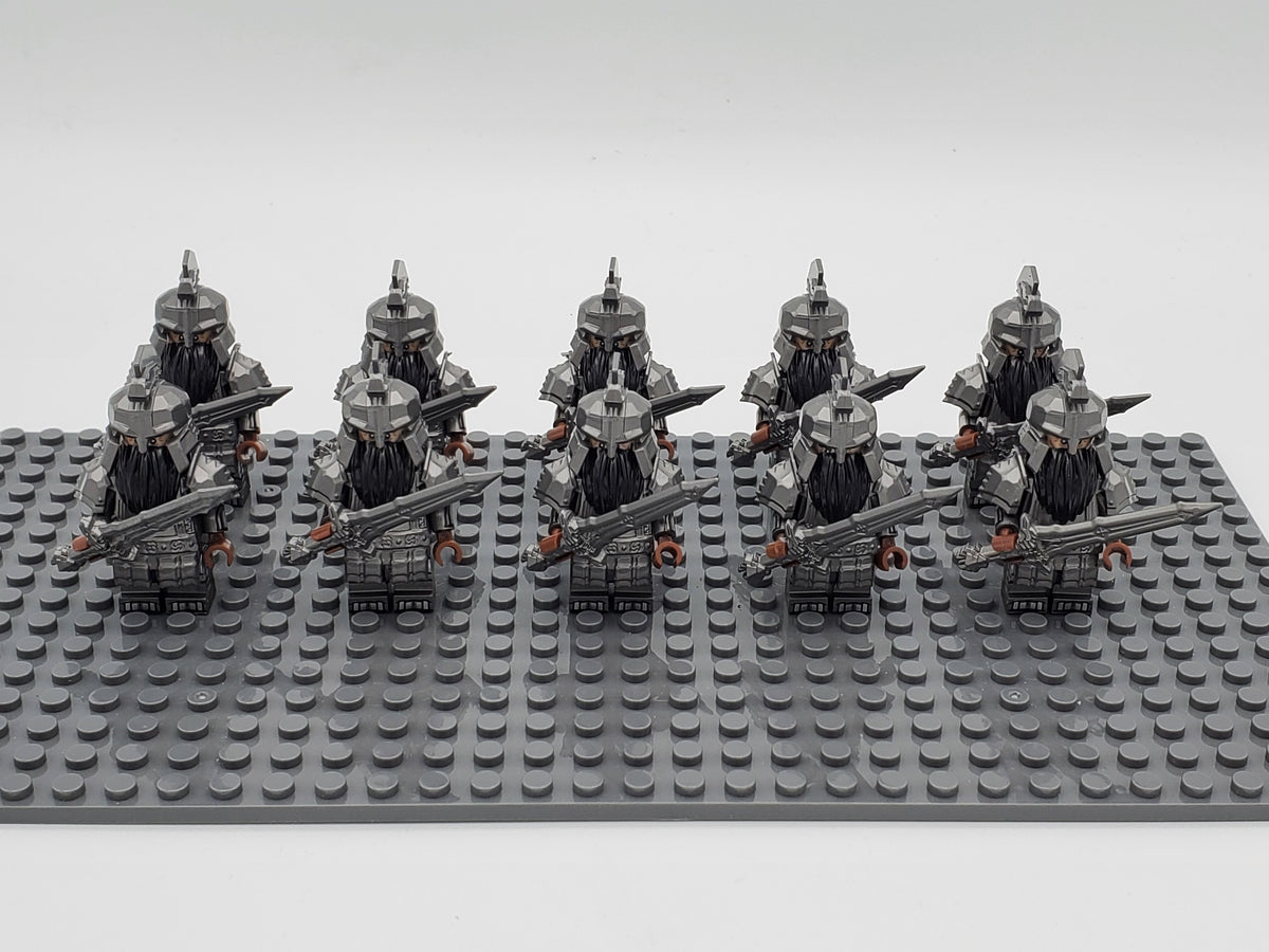 LOTR Dwarf Heavy Greatswords Infantry Army 10 Minifigures Set