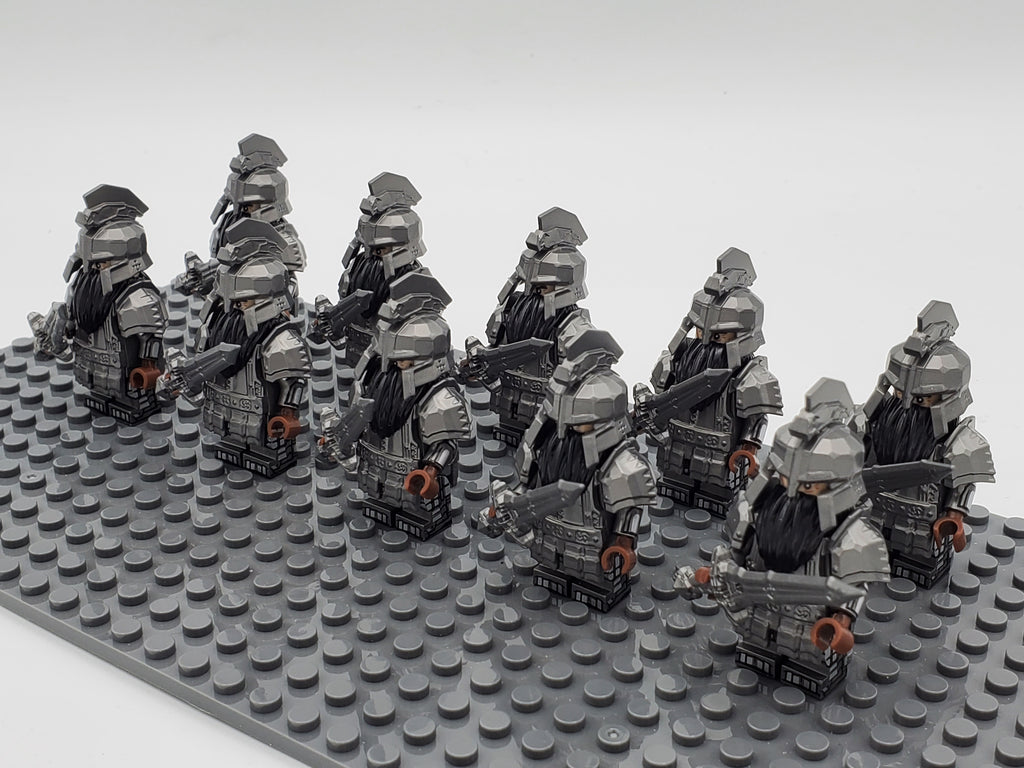 LOTR Dwarf Heavy Greatswords Infantry Army 10 Minifigures Set