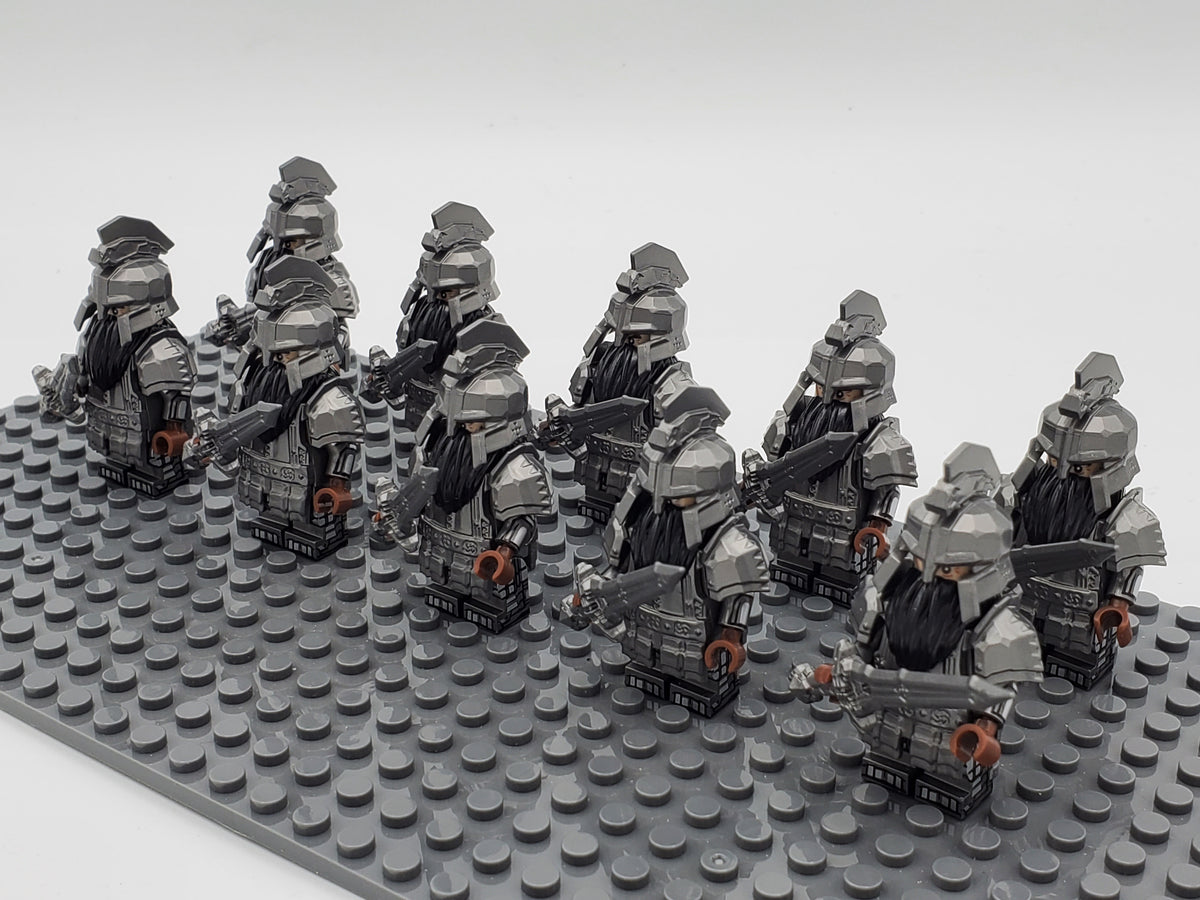 LOTR Dwarf Heavy Greatswords Infantry Army 10 Minifigures Set