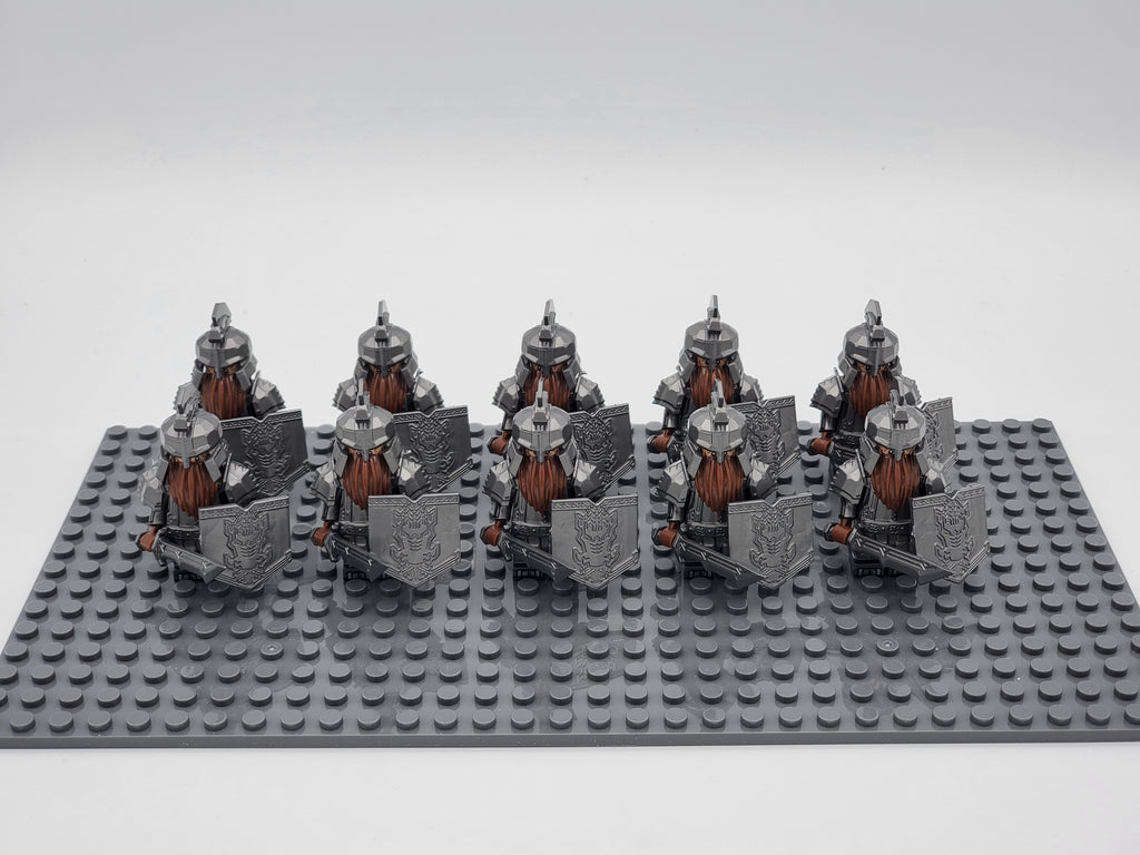 LOTR Dwarf Heavy Longswords Infantry Army 10 Minifigures Set