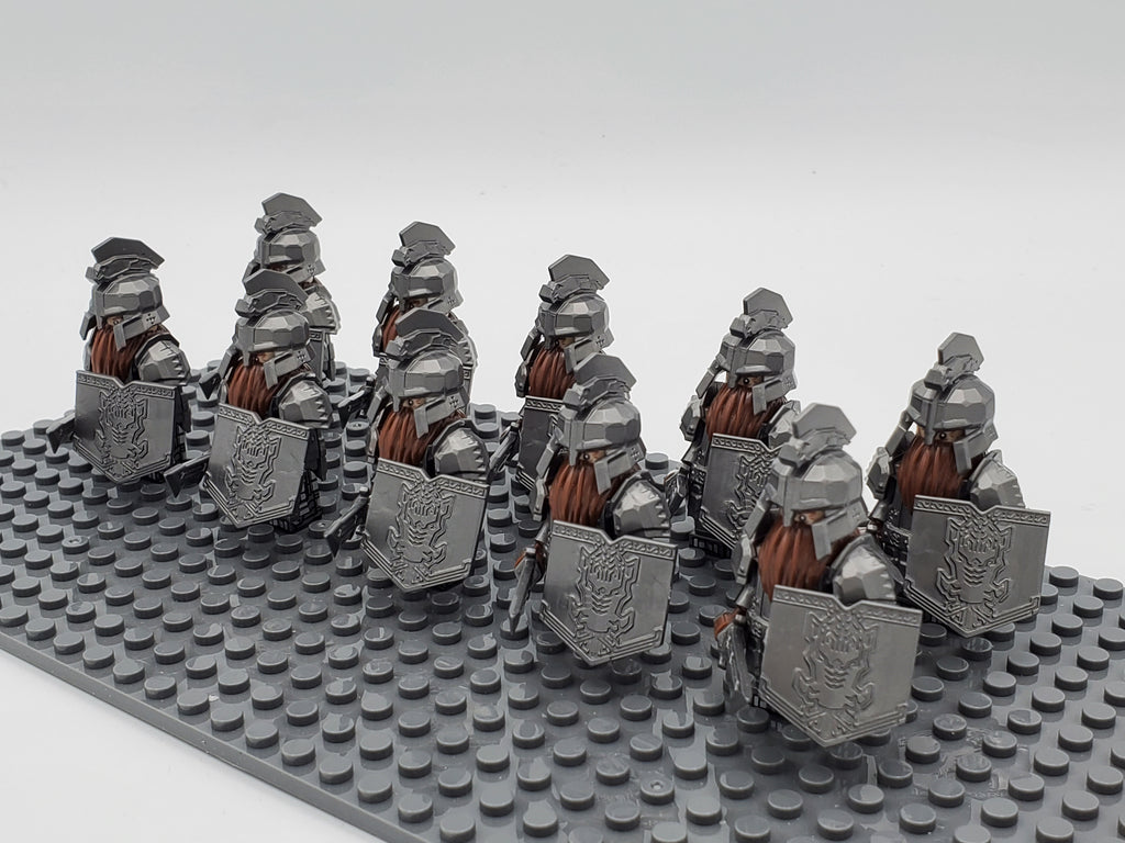 LOTR Dwarf Heavy Longswords Infantry Army 10 Minifigures Set