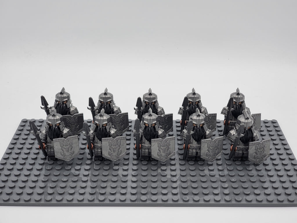 LOTR Dwarf Heavy Pikes Infantry Army 10 Minifigures Set