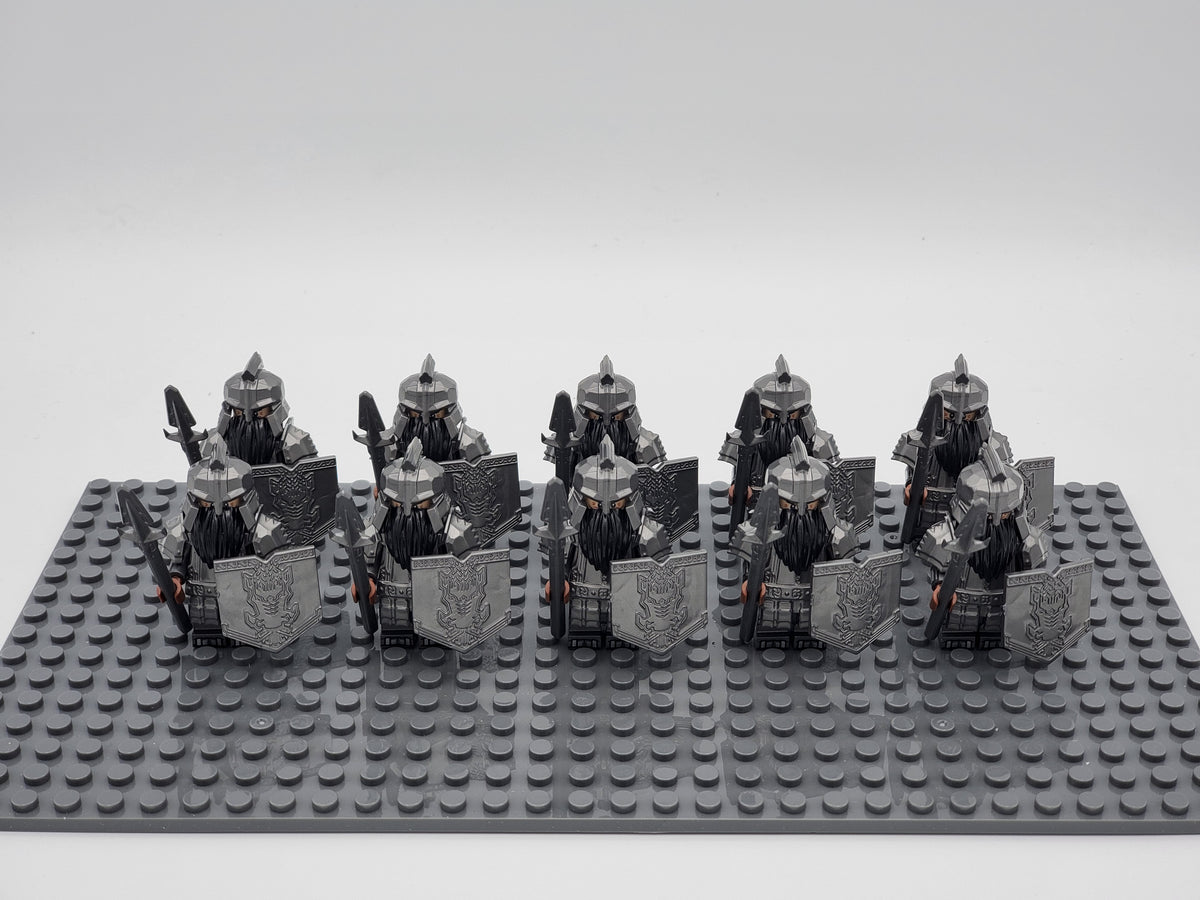 LOTR Dwarf Heavy Pikes Infantry Army 10 Minifigures Set
