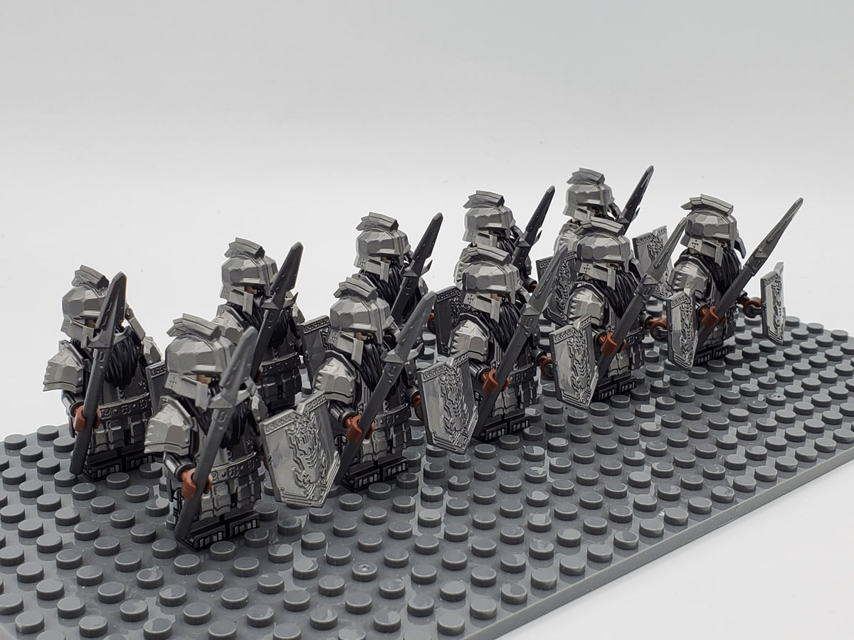 LOTR Dwarf Heavy Pikes Infantry Army 10 Minifigures Set