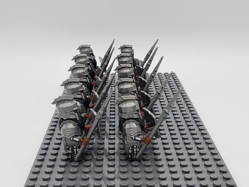 LOTR Dwarf Heavy Pikes Infantry Army 10 Minifigures Set