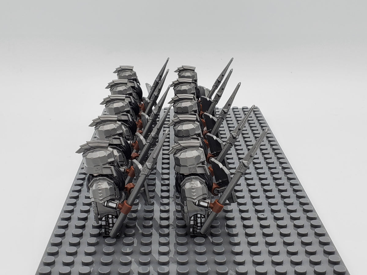 LOTR Dwarf Heavy Pikes Infantry Army 10 Minifigures Set